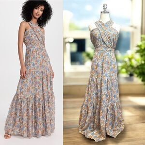 Veronica Beard Florencia $798 100% Silk Floral Maxi Size 12
